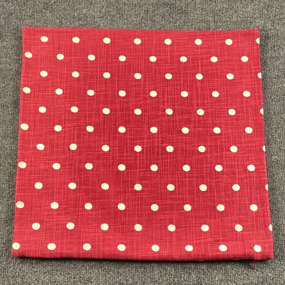 Pottery Barn Pillow Cover Red White Polka Dot 100% Cotton 18x18 Christmas
